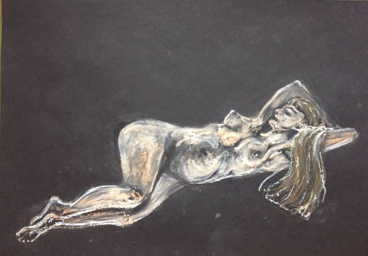 Nue Etude Format A 3 Oil Pastel On Paper 2018